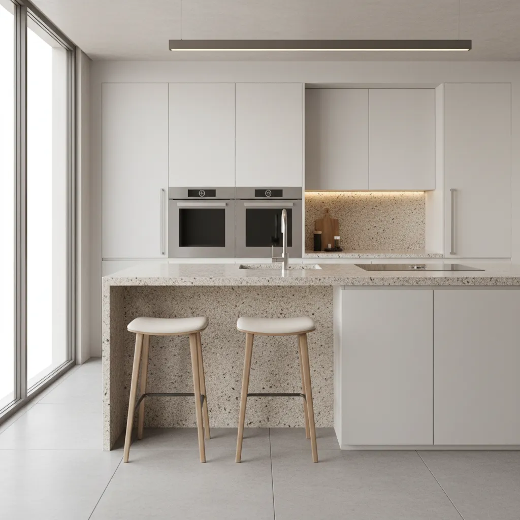 clean sealed granite kitchen platform with smooth finish and no stains
