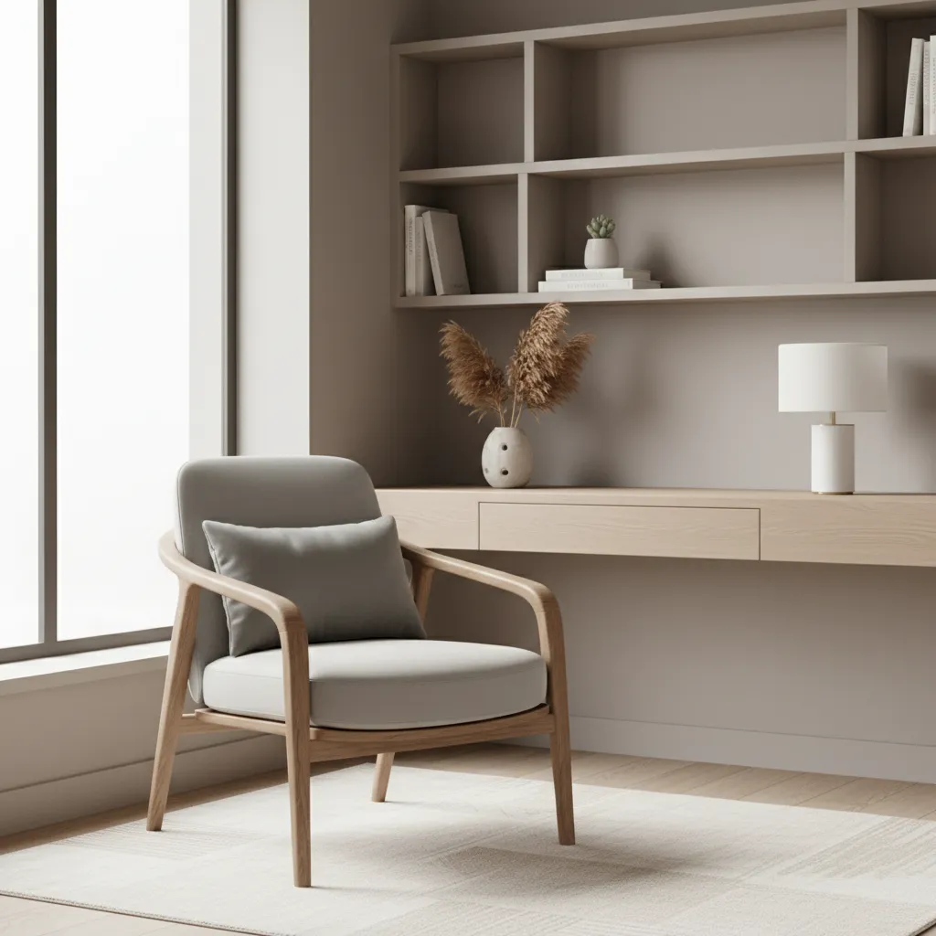 Decorative office chair enhanced with seat cushion and lumbar pillow