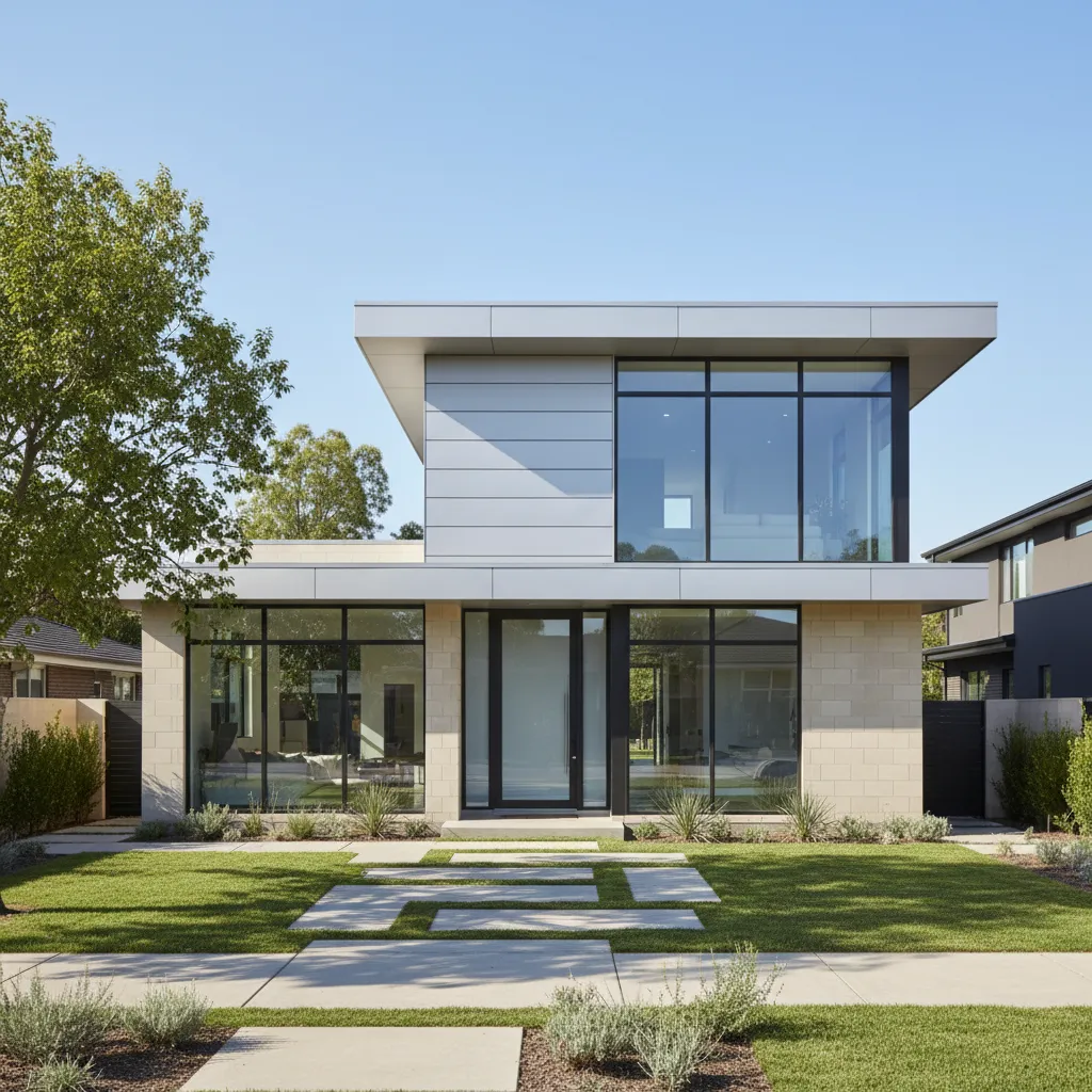 finished modern house with newly added second floor extension
