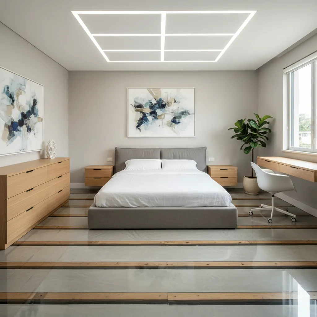 Second floor bedroom layout showing distributed furniture weight