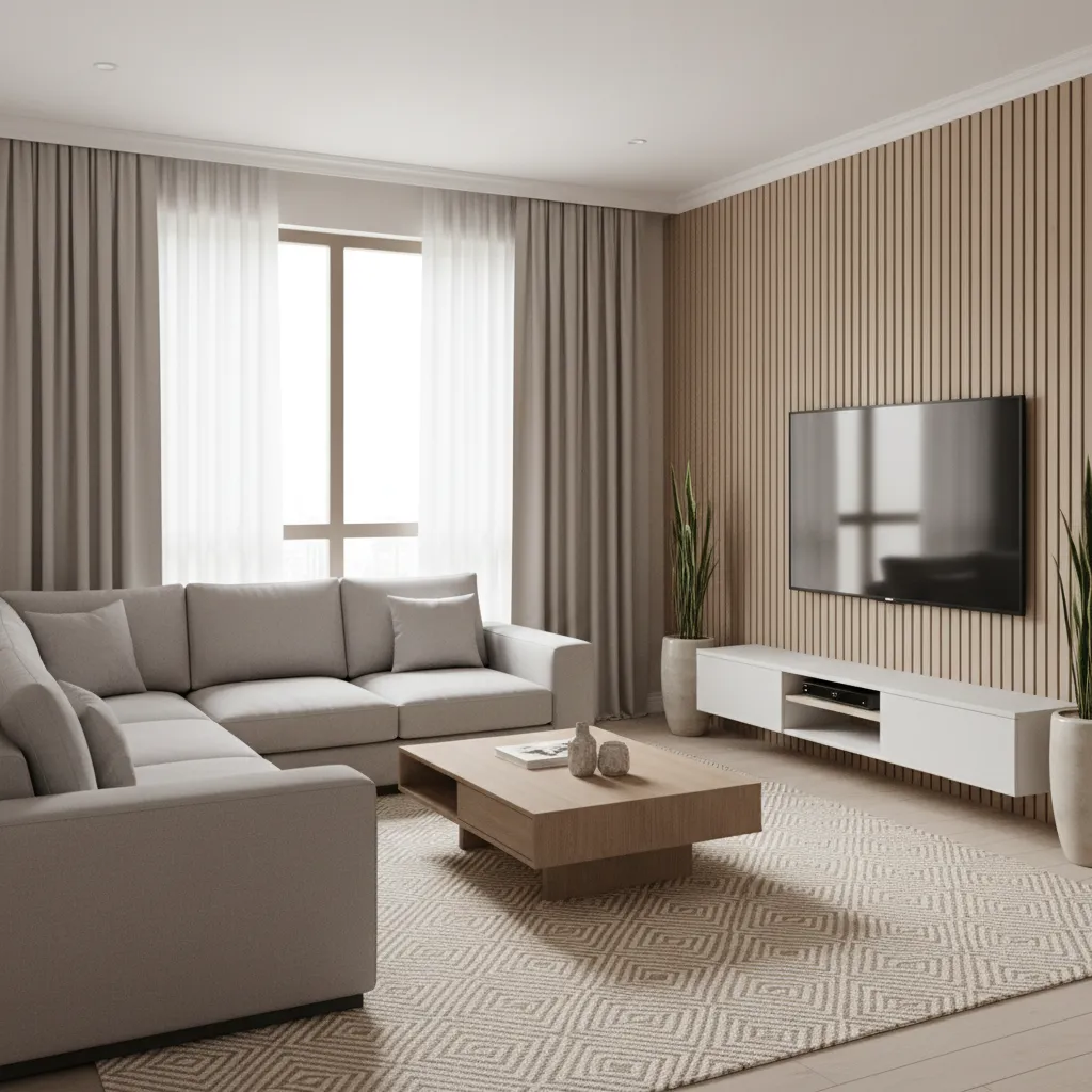 L shaped sectional sofa layout inside a 15x15 square living room