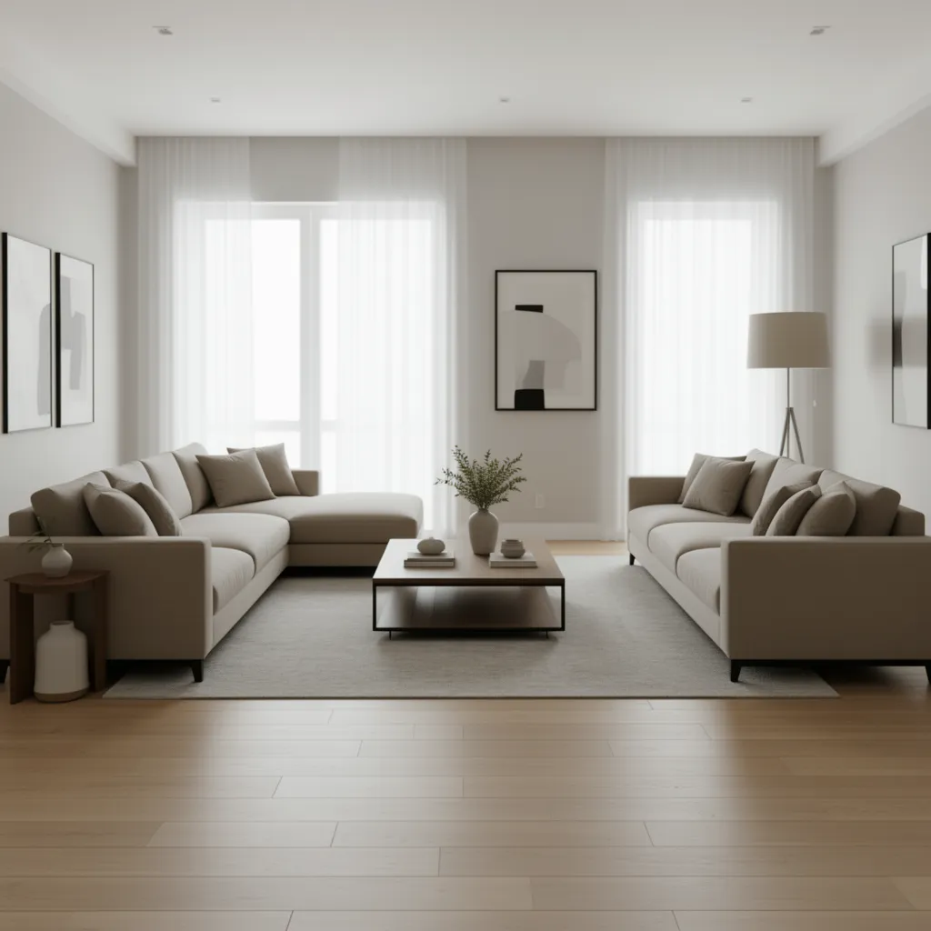 L shaped sectional layout compared with two sofa living room arrangement