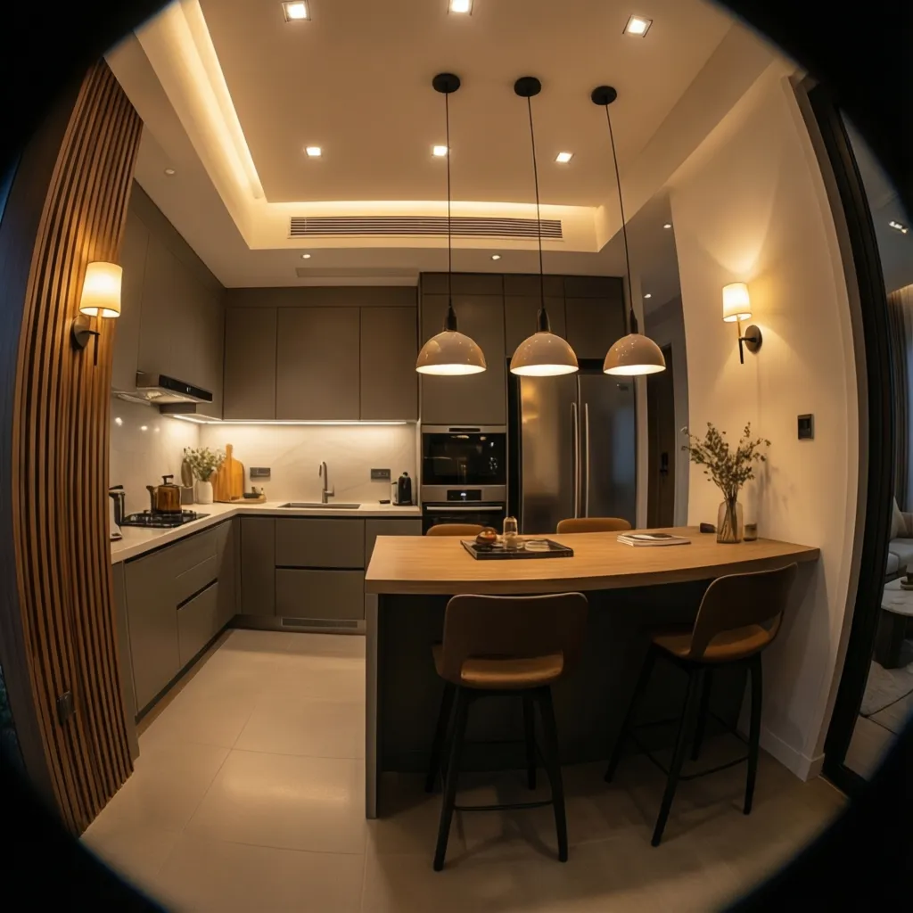 Lighting Problems in Partially Divided Rooms