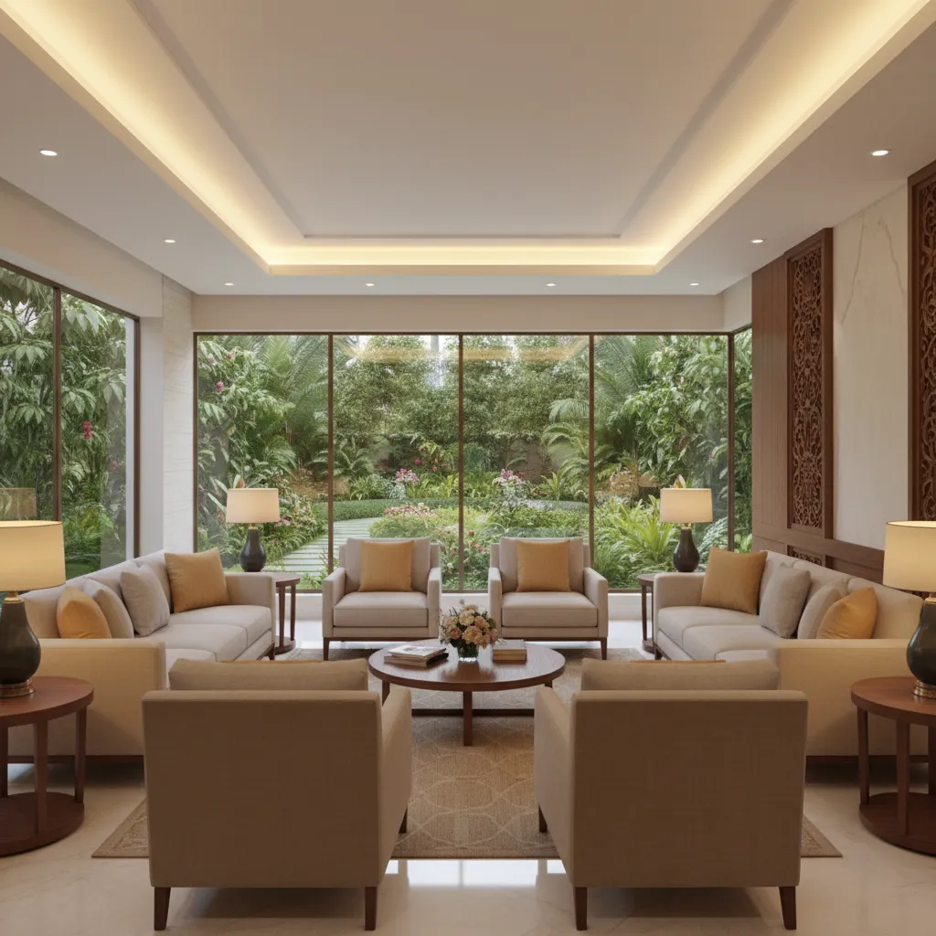 Shared lounge area in luxury senior living residence