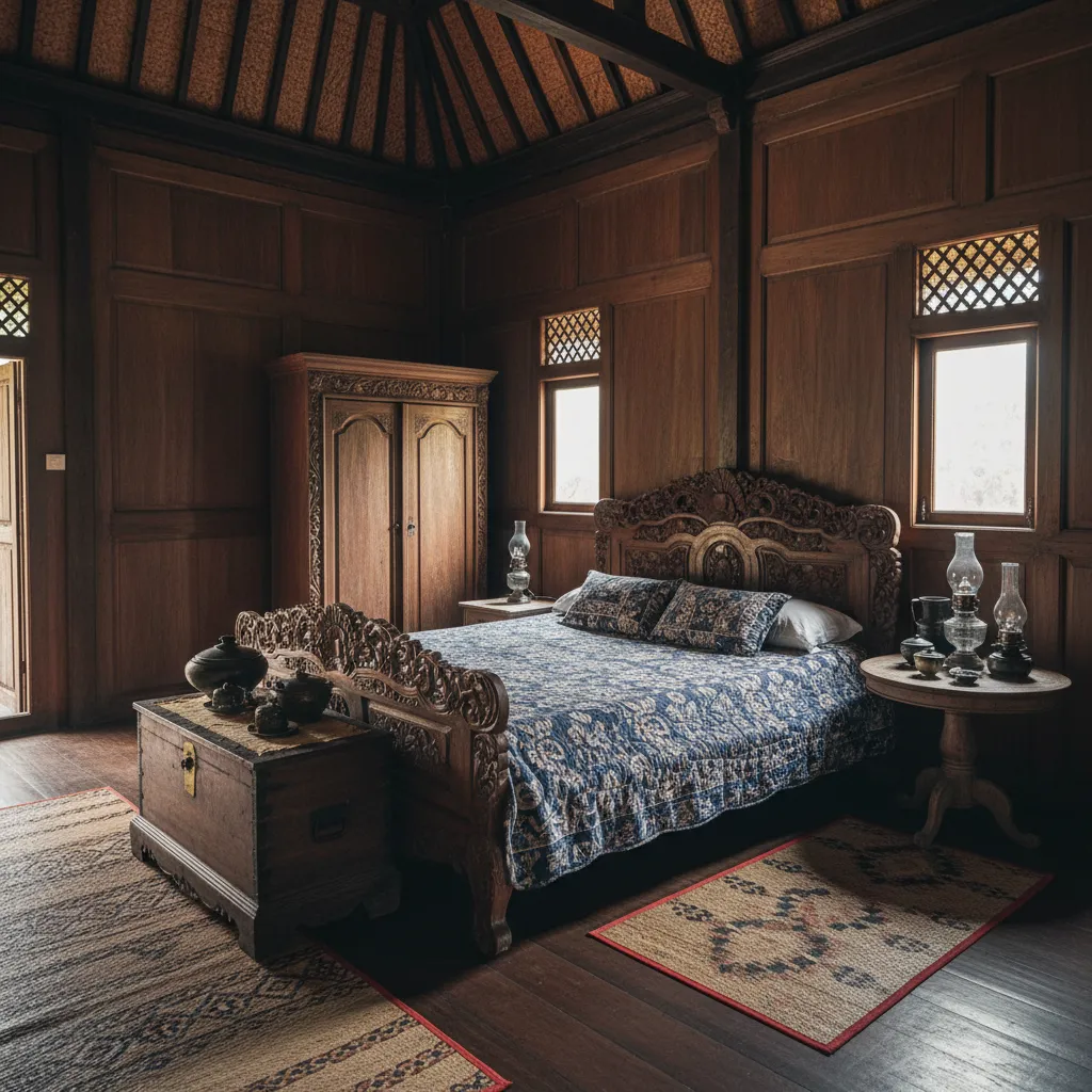 Interior senthong pada rumah adat Jawa