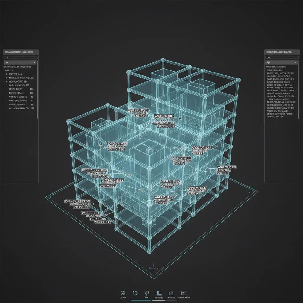 Structured representation of serialized 3D mesh data and geometry buffers