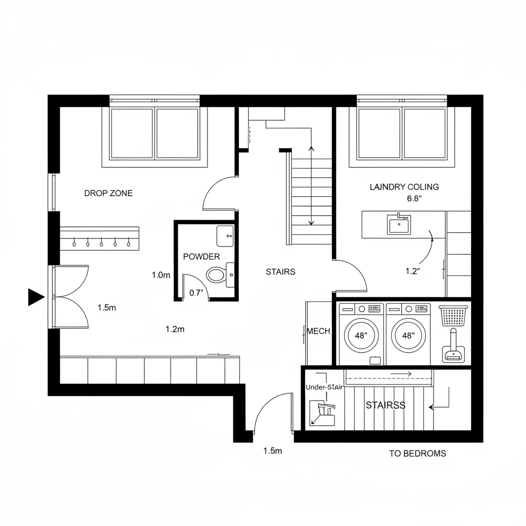 Service Spine with Side Entry, Future-Proof Utilities
