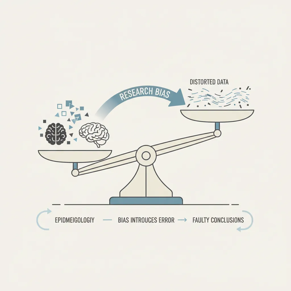 Scale showing how research mistakes make data wrong by turning human thoughts into bad results