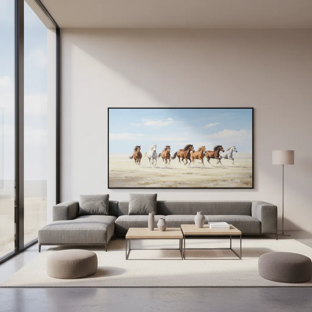 How to Choose the Right 7 Running Horses Painting for Vastu: A practical guide to selecting the right style, direction, and colors so your seven horses painting actually supports Vastu prosperity energy.