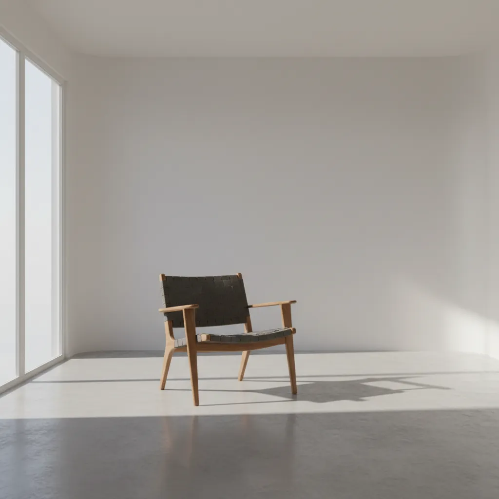 3D rendering floor plane receiving shadows from furniture objects