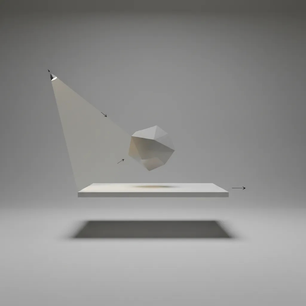 3D scene diagram showing shadow plane capturing object shadow
