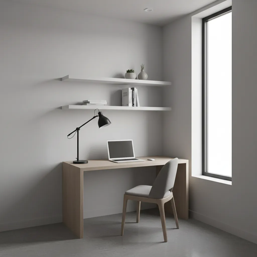 shallow depth desk designed for small study spaces