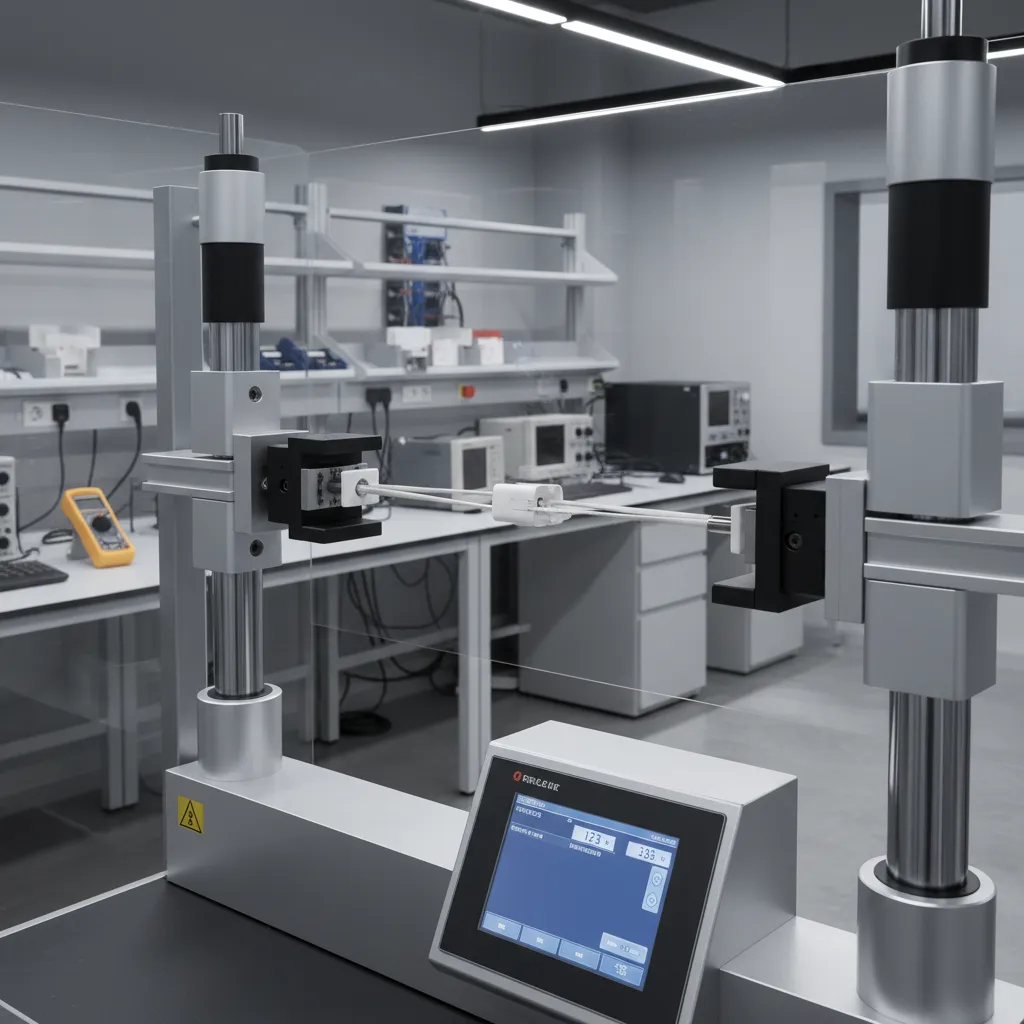 Mechanical tension testing machine stretching a sheet retention clip