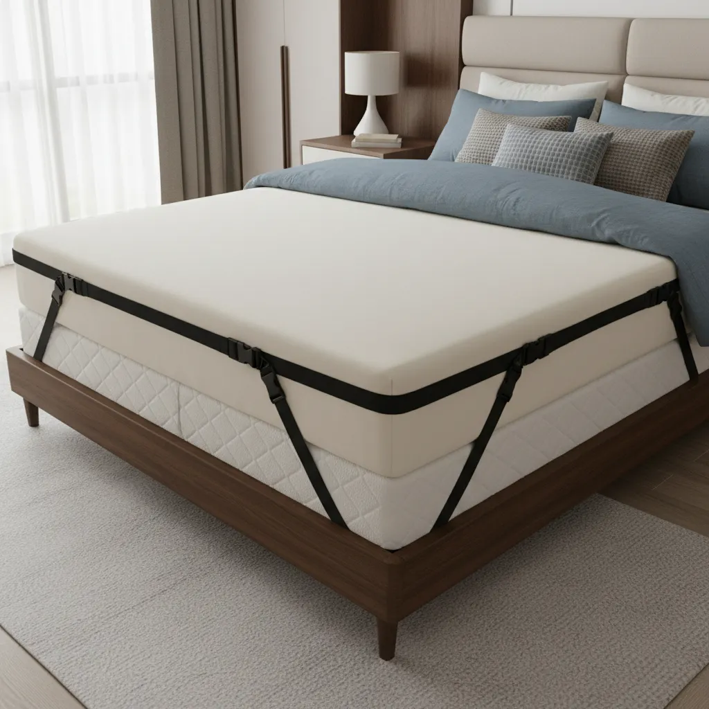 Adjustable strap sheet lock system distributing tension across mattress corners