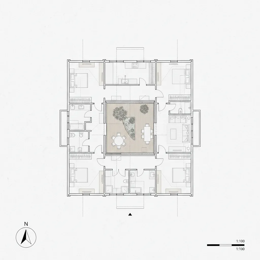 top view floor plan layout of a shipping container house design