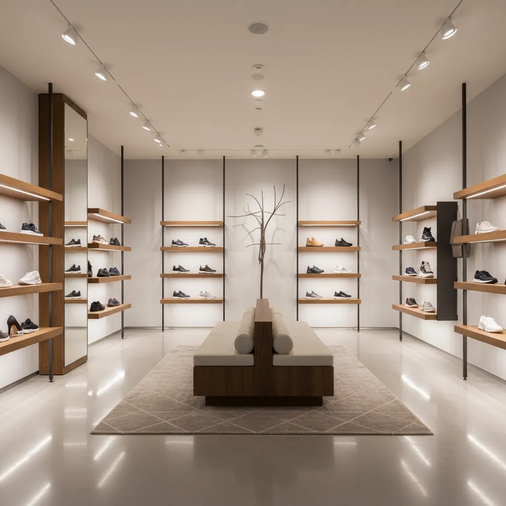 Diseños de interiores para tienda de zapatos