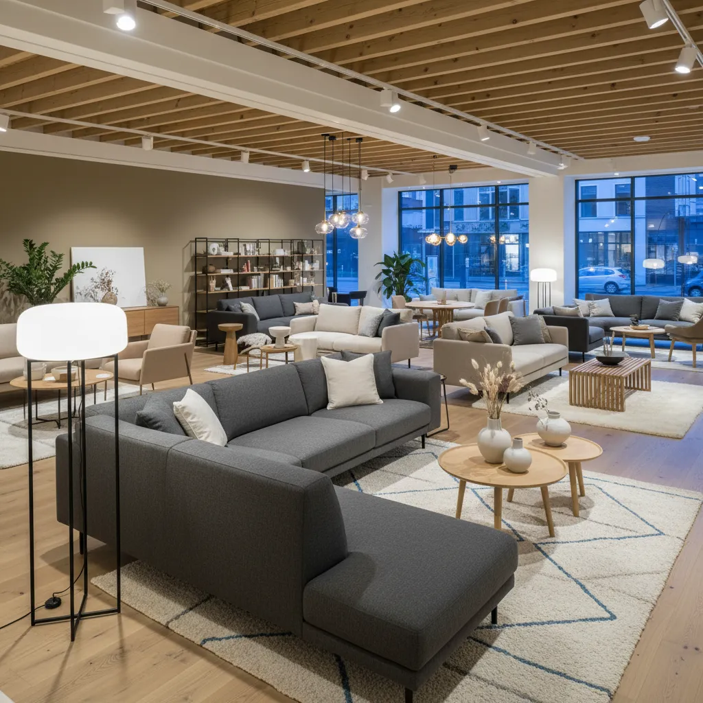 Ambientes completos en una tienda de muebles