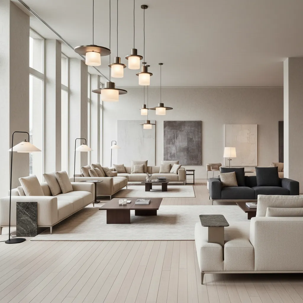 Interior de una tienda especializada en muebles de diseño contemporáneo