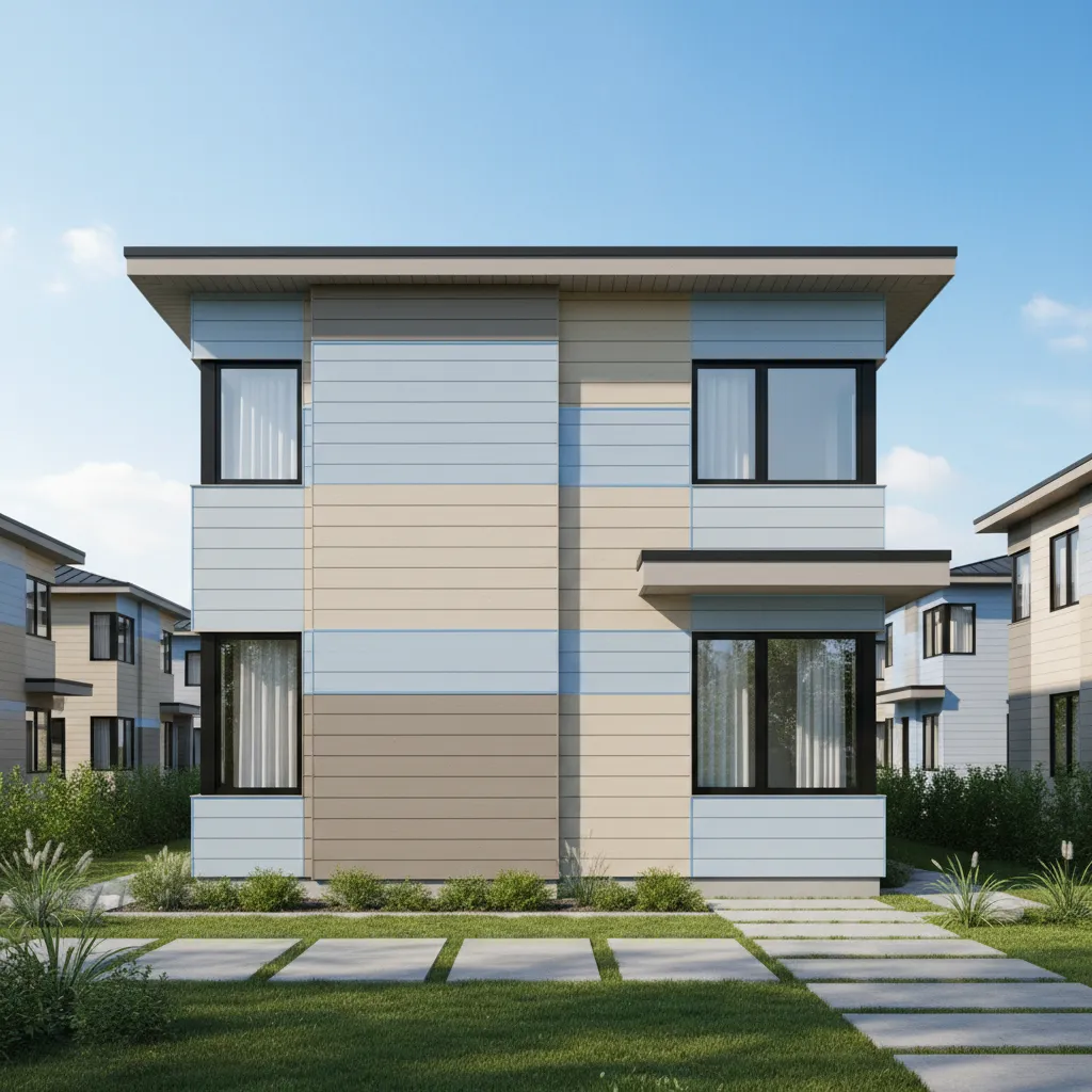 house exterior diagram showing siding sections and layout areas