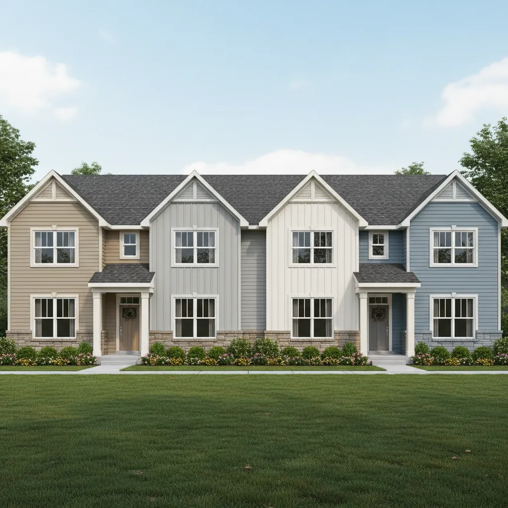 side by side visualization comparing different siding colors and styles on the same house