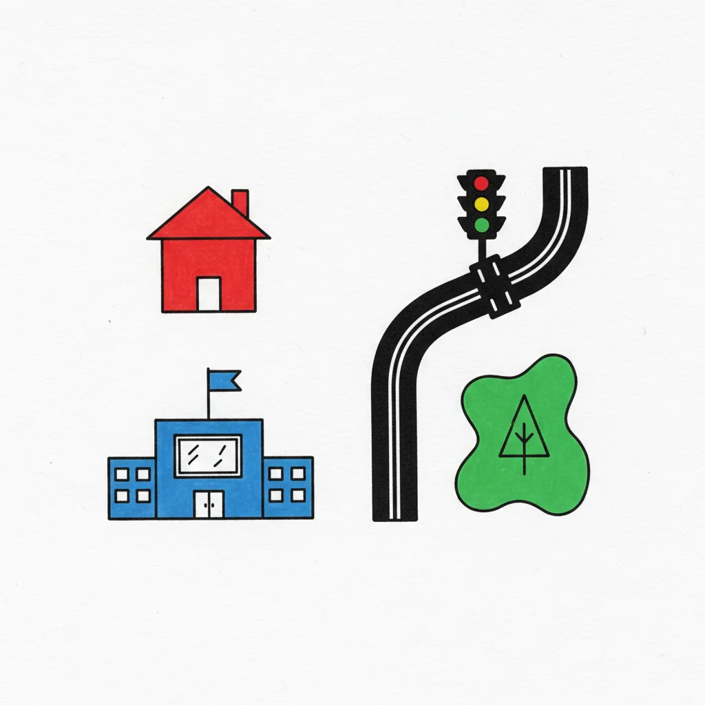 Contoh simbol yang digunakan dalam denah sederhana