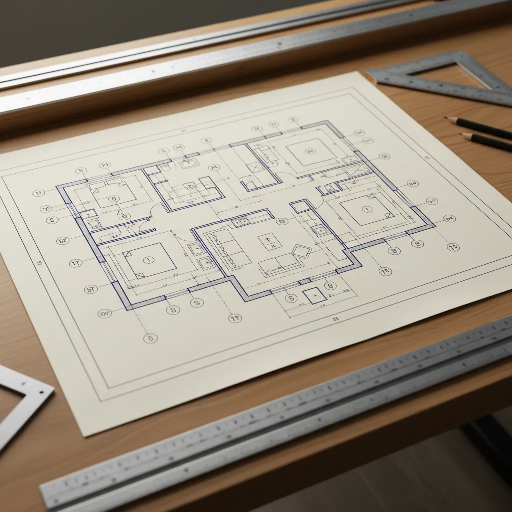 Simbol listrik pada denah rumah seperti lampu dan stop kontak