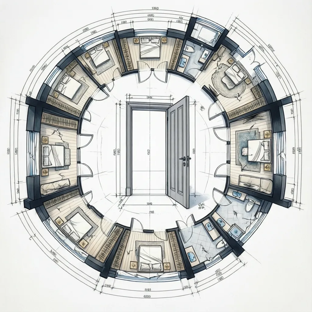 Simbol pintu dan arah bukaan pada denah