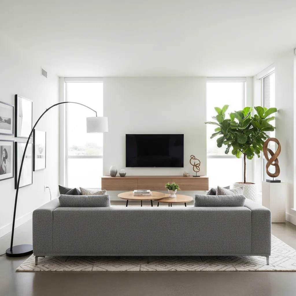 Decoración con equilibrio visual pero elementos diferentes