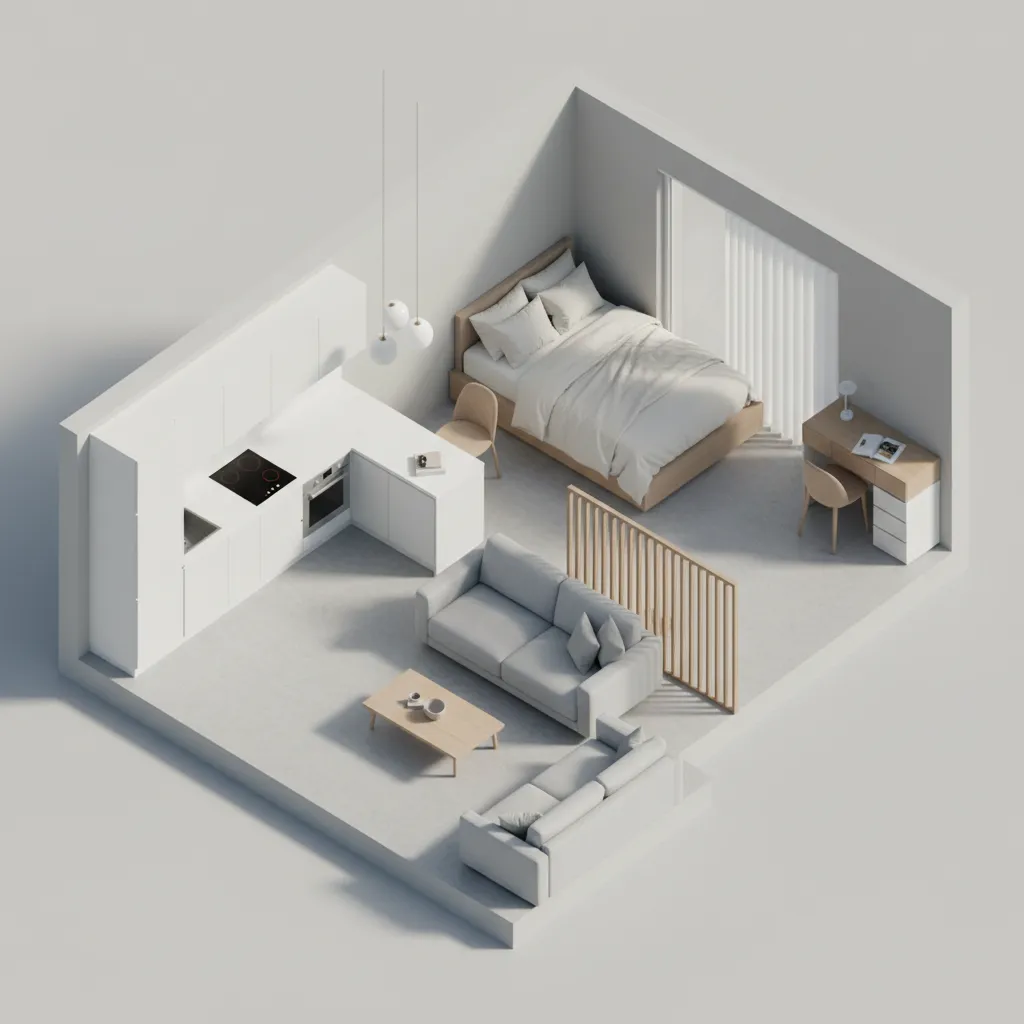 simple 3d floor plan layout with furniture in beginner design software