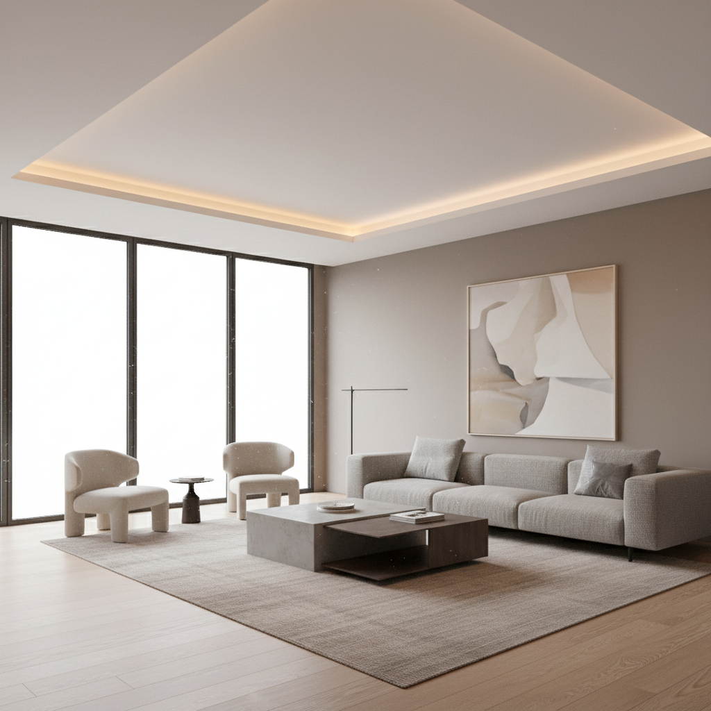 Simple Fall Ceiling Design for Living Room Ideas