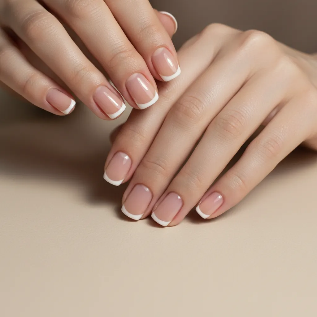 Uñas cortas con francesa minimalista