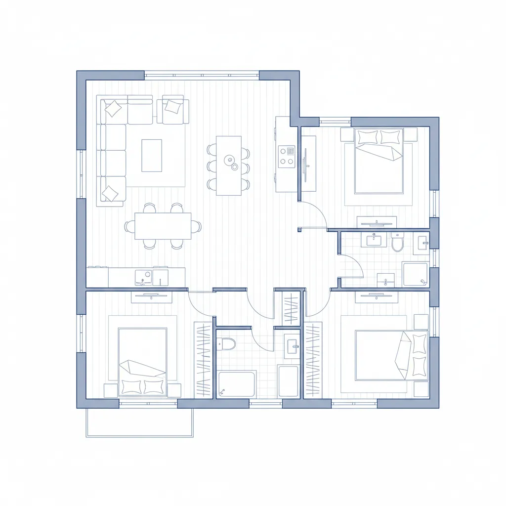 Contoh denah rumah sederhana tampilan 2D