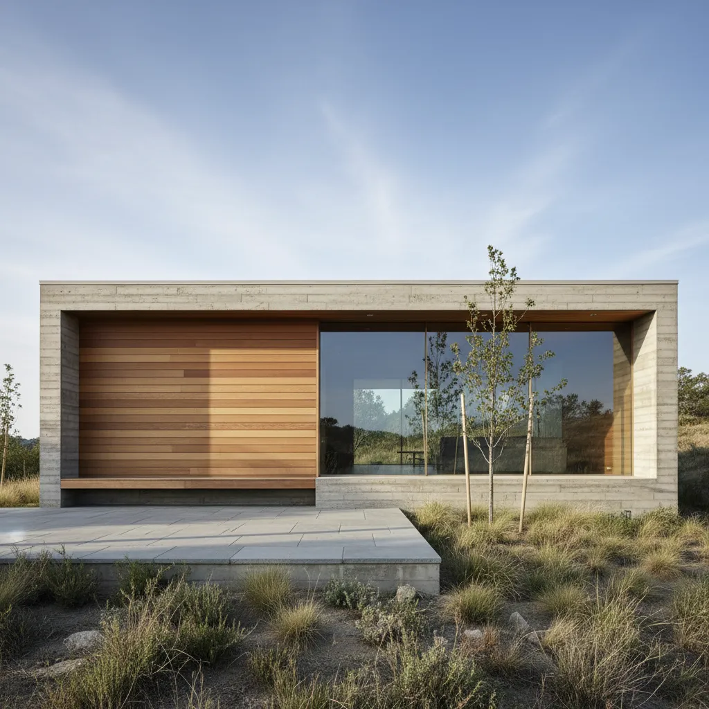 Casa con forma rectangular simple y económica