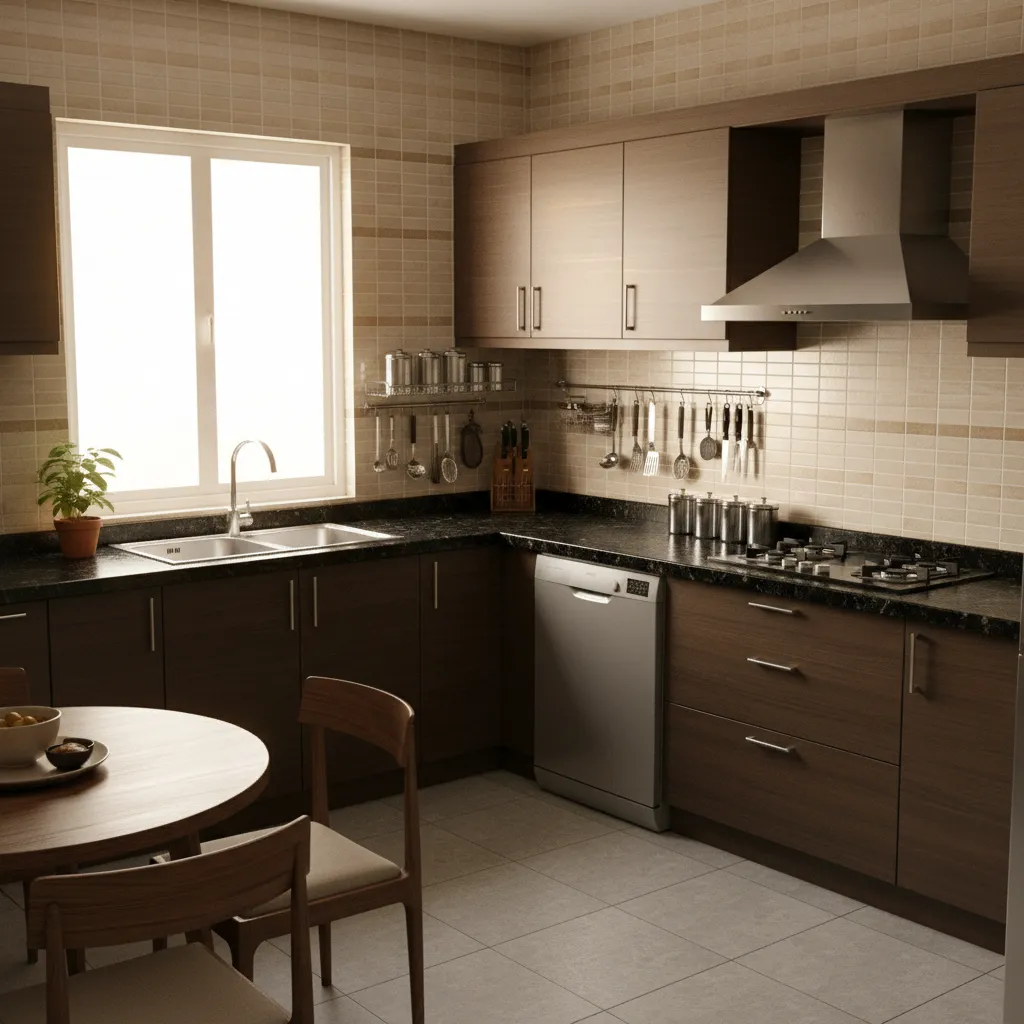 Simple Indian Kitchen Design for Middle Class Family