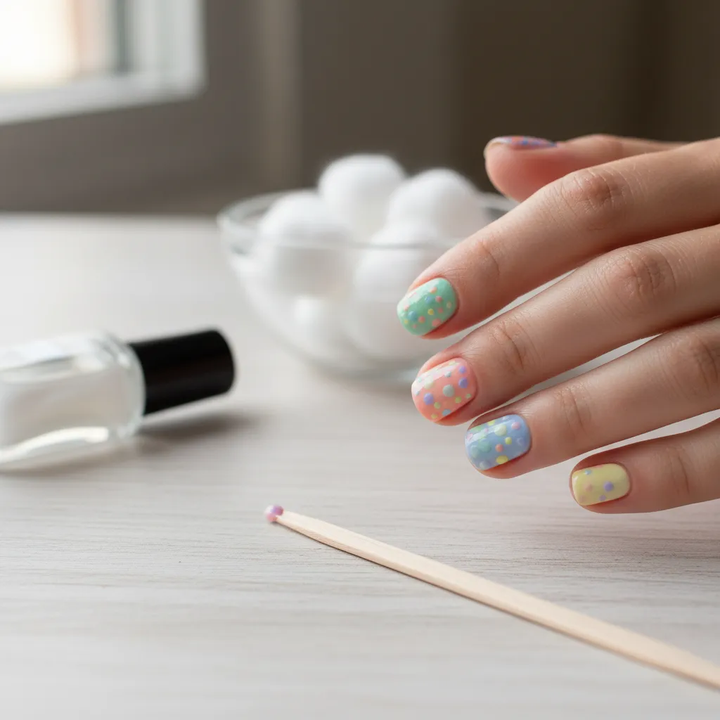 Diseño de uñas con puntos fáciles