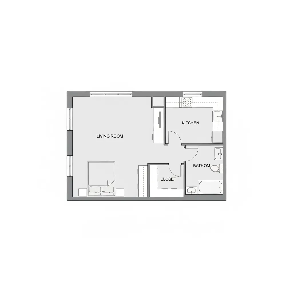 simple apartment floor plan created using free online planning tool