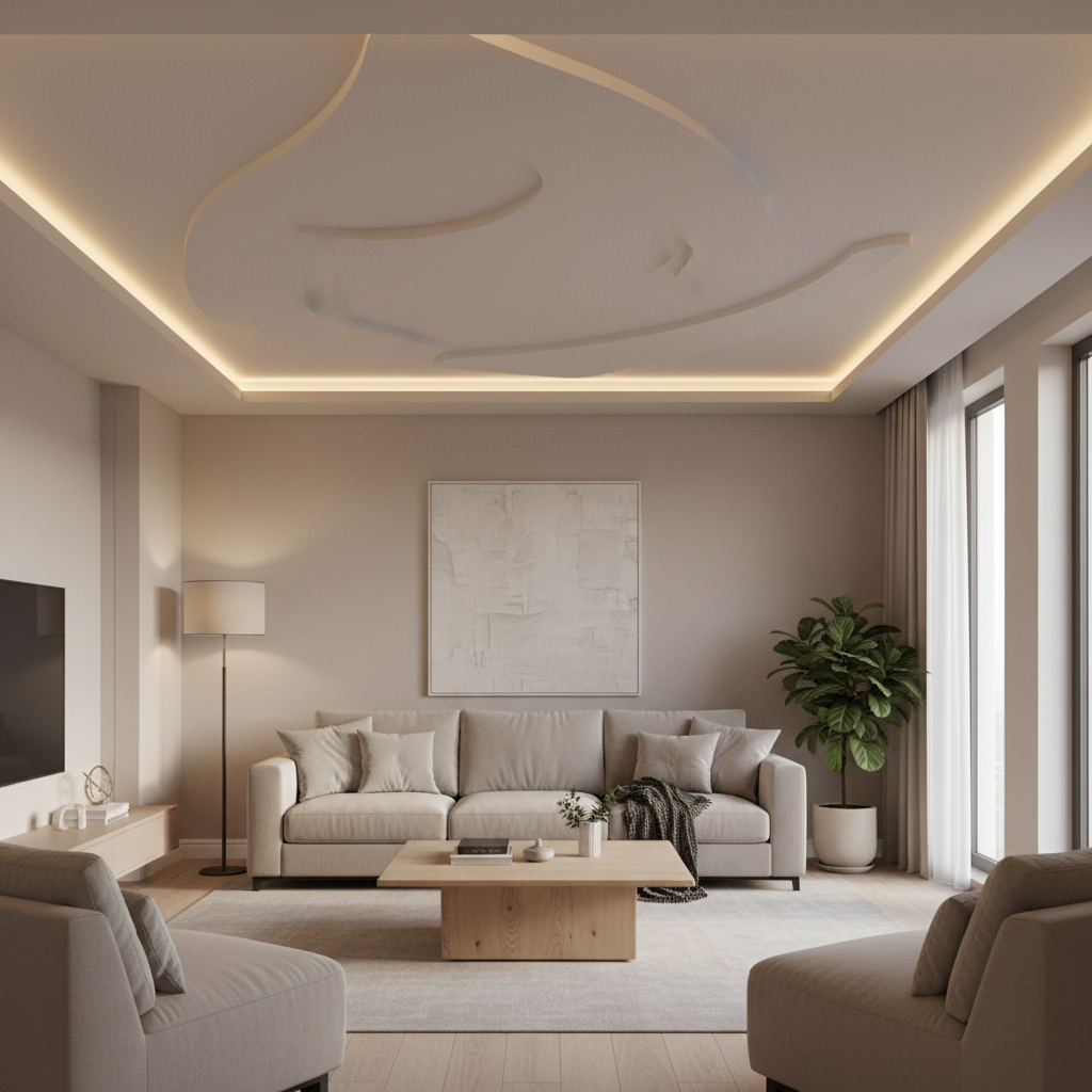 Plaster of Paris Simple Design for Living Room Ideas