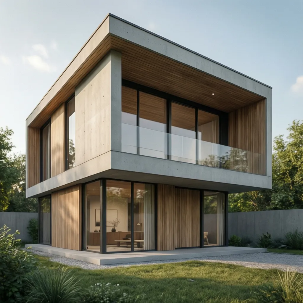 Simple rectangular house design that minimizes construction materials