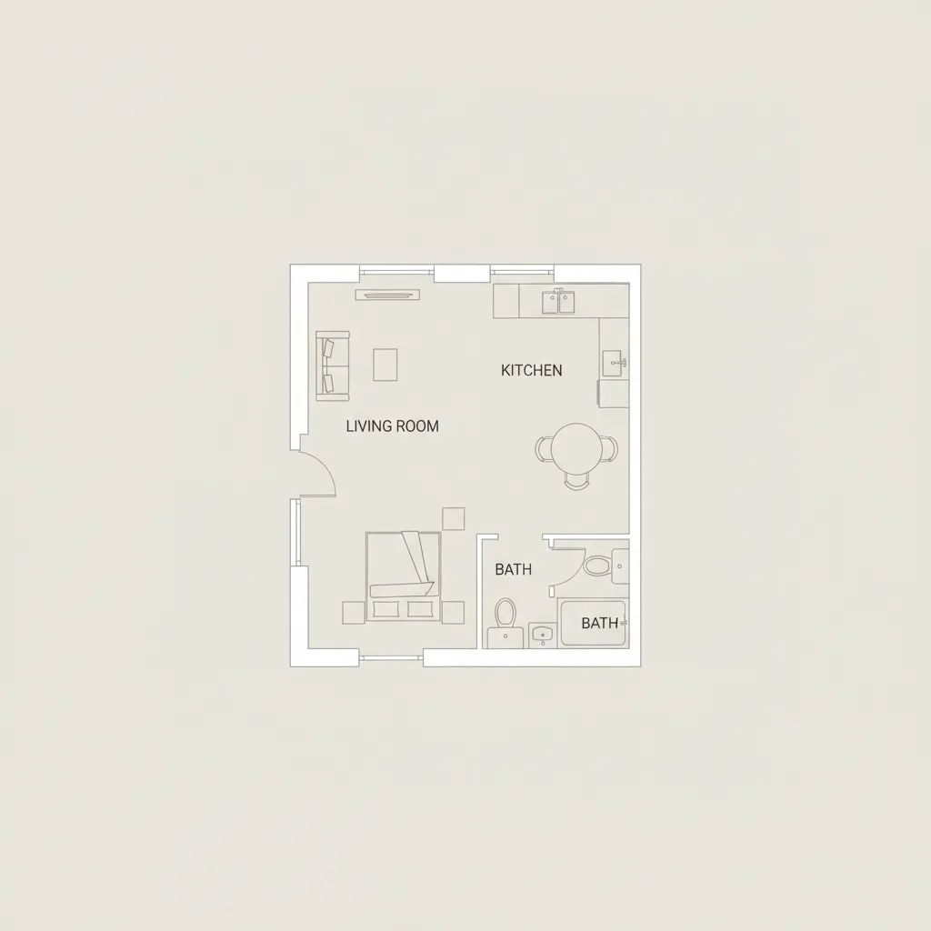 simple digital room layout floor plan displayed on screen