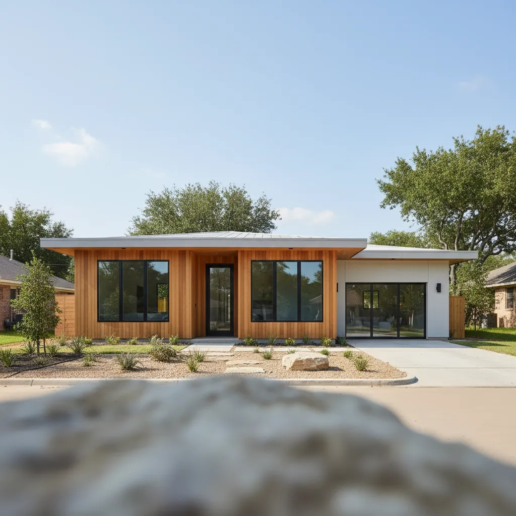 Simple rectangular small house design example reducing construction complexity