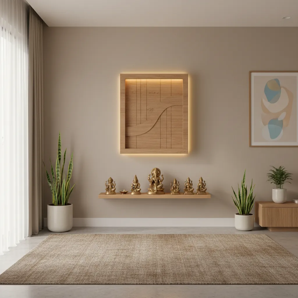 Simple Pooja Mandir Designs for Walls That Fit Modern Homes