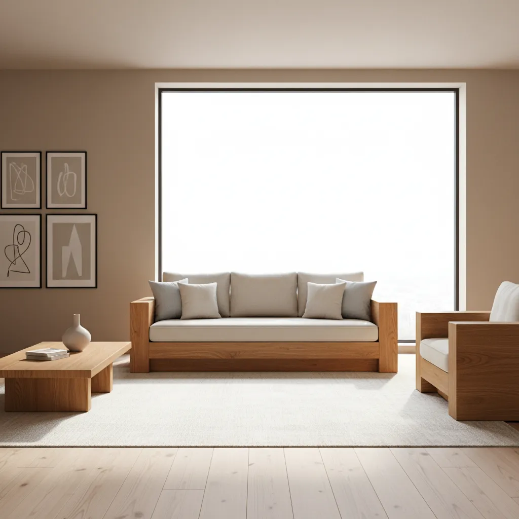 Simple Wooden Sofa Designs for Drawing Room: Practical wooden sofa ideas that make a drawing room feel warm, spacious, and timeless