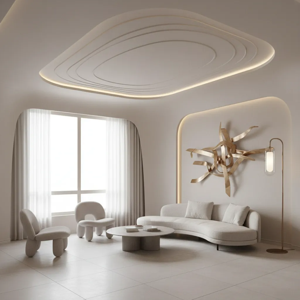 Interior architecture showing simplified Art Nouveau curves in a modern apartment