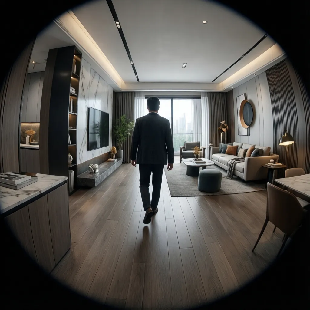 Recorrido virtual por interior de casa diseñada digitalmente