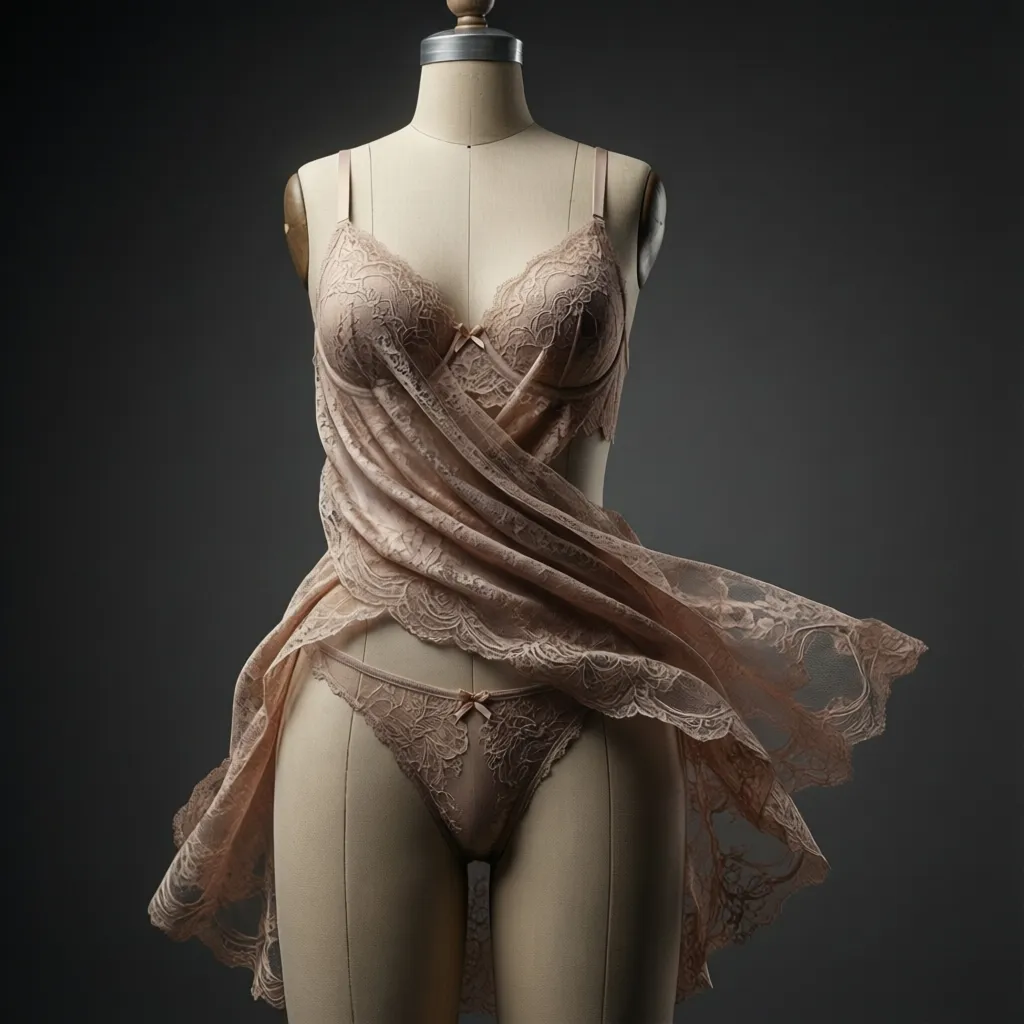 Simulación 3D de ropa interior mostrando caída del tejido