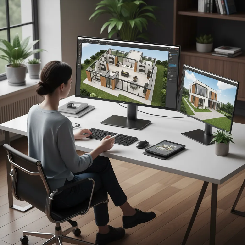 Simulasi denah rumah menggunakan software desain