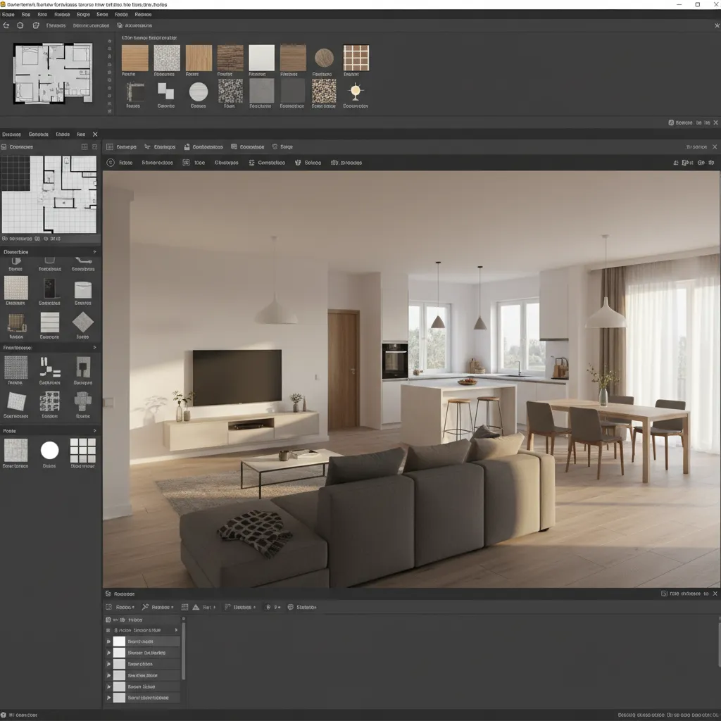 Simulasi desain rumah kecil dalam tampilan 3D
