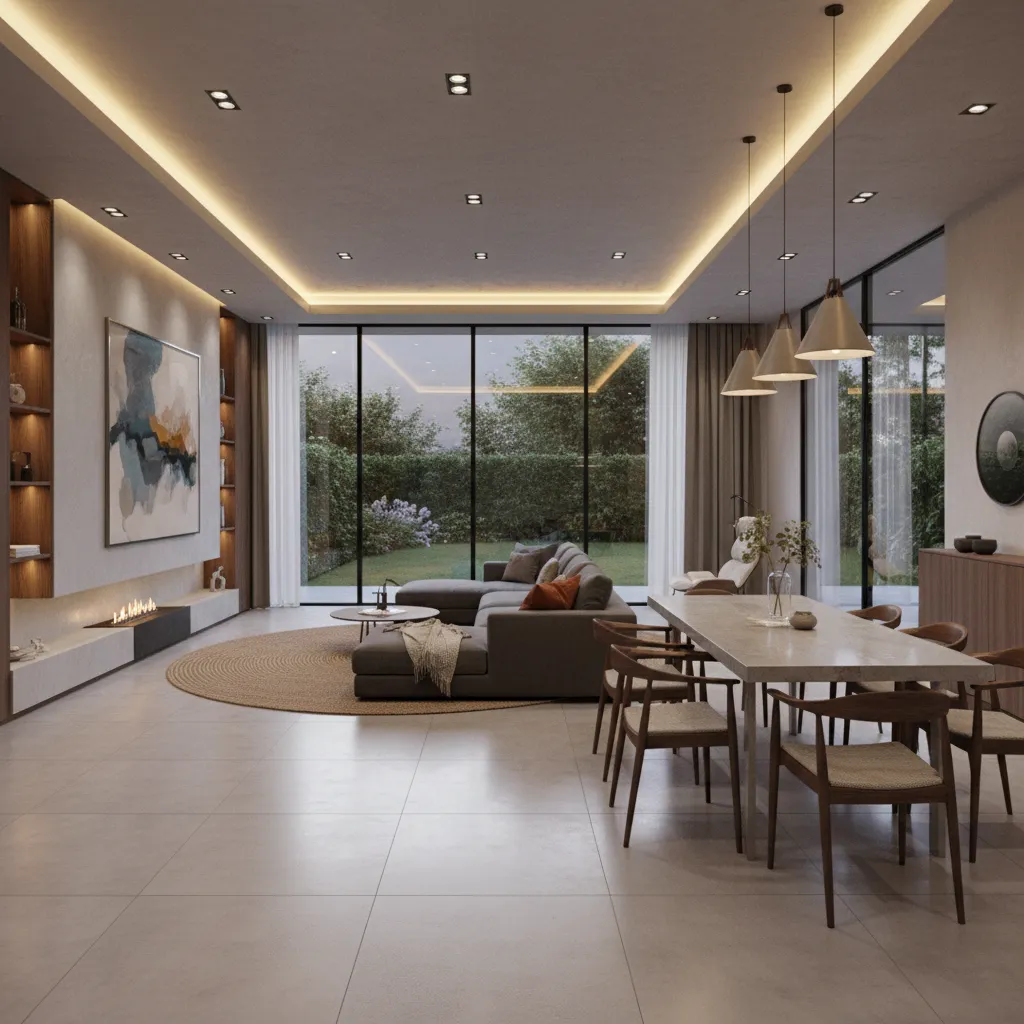 Simulasi pencahayaan interior rumah pada desain 3D