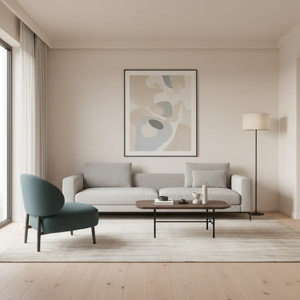 small living room design featuring one statement accent chair