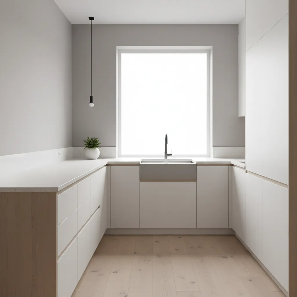 large single bowl kitchen sink in compact modern kitchen